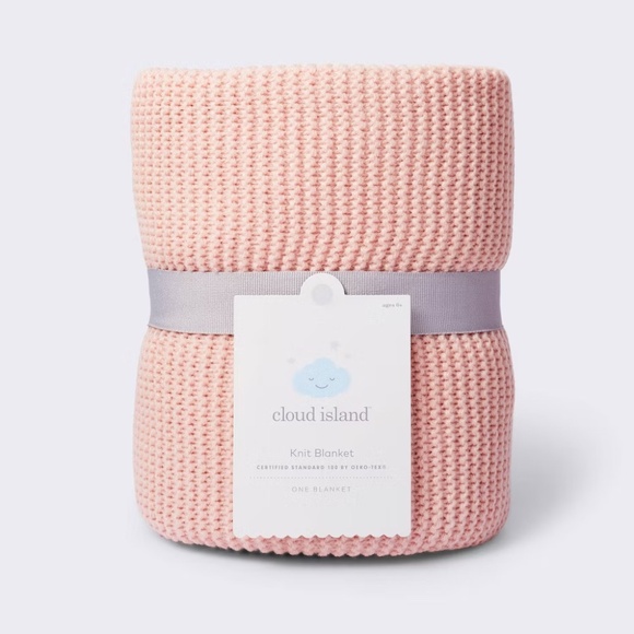 Pink Knit Baby Blanket (40" x 30") - Picture 1 of 4